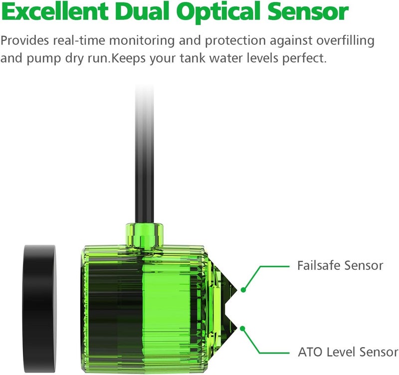 Useek Auto Top Off for Saltwater Aquarium Water ATO System for Both Reef and Fresh Tank - Green - Image 5